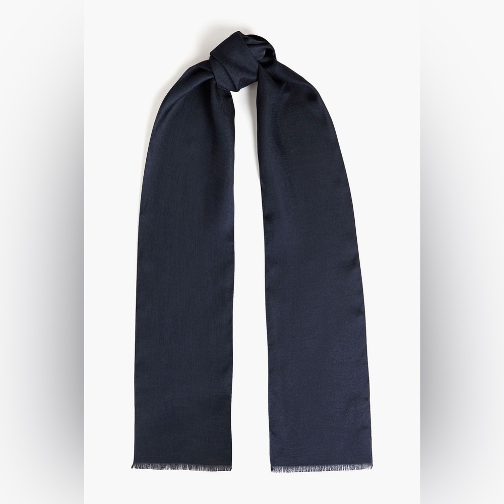 A.P.C. X Suzanne Koller Navy Silk Scarf